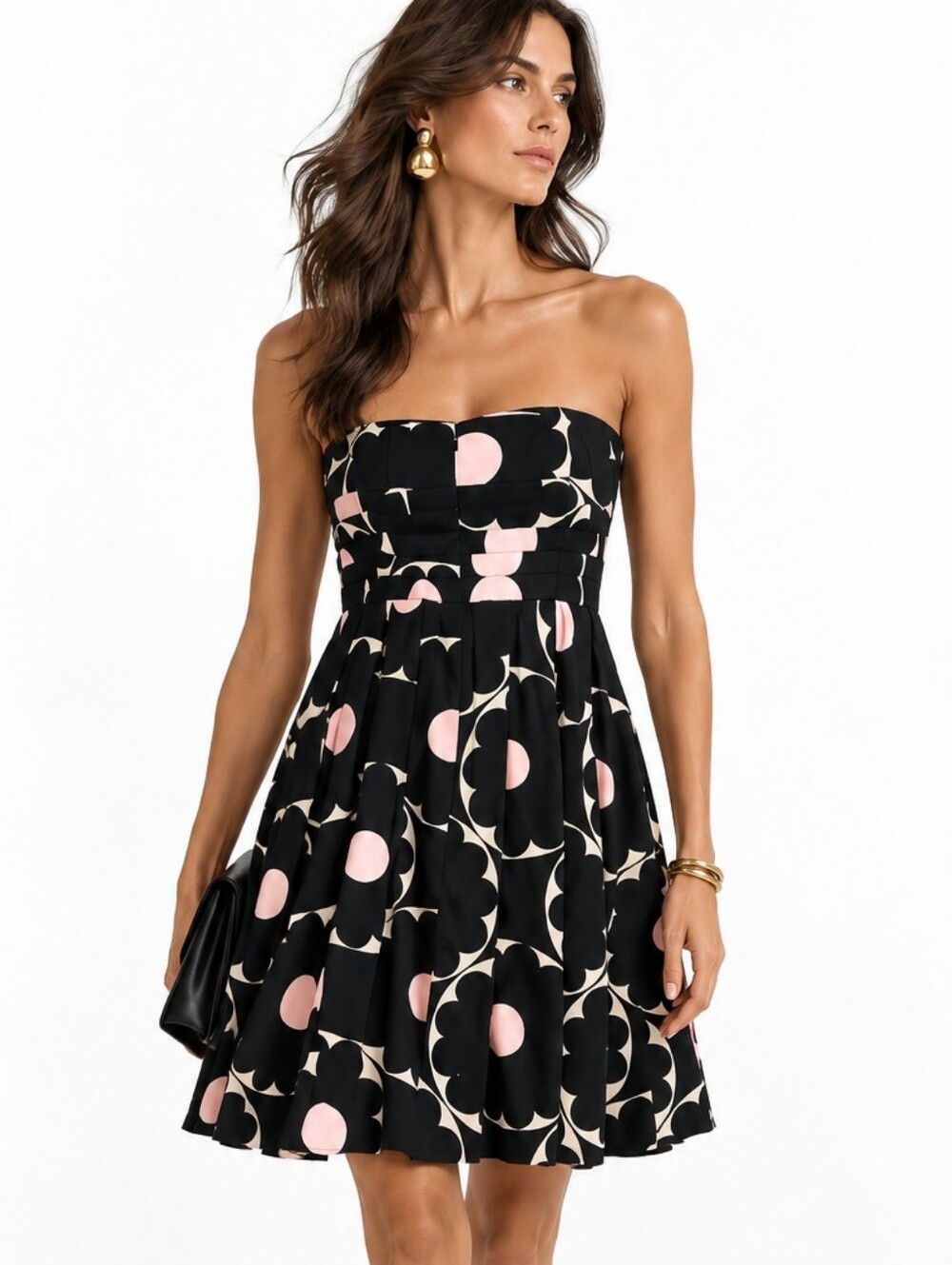 Kay Unger Strapless Floral Dress